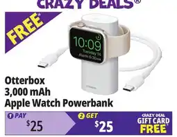 Ocean State Job Lot OtterBox 2 in 1 Power Bank with Apple Watch Charger Silver offer