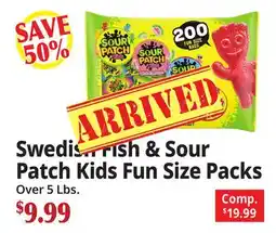 Ocean State Job Lot Swedish Fish & Sour Patch Kids Fun Size Packs offer