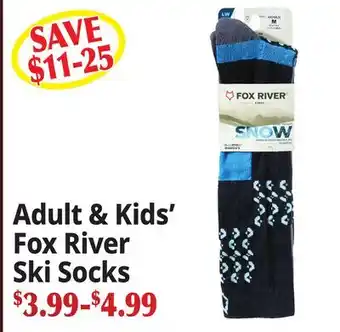 Ocean State Job Lot Adult & Kids' Fox River Ski Socks offer