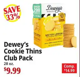 Ocean State Job Lot Dewey's Cookie Thins Club Pack offer