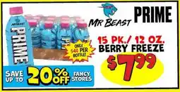Ollie's MR BEAST, PRIME 15 PK./12 OZ. BERRY FREEZE offer