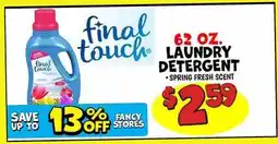 Ollie's FINAL TOUCH LAUNDRY DETERGENT offer