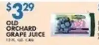 Compare Foods Old Orchard grape juice offer