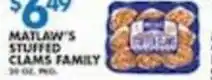 Associated Matlaw's stuffed clams family offer