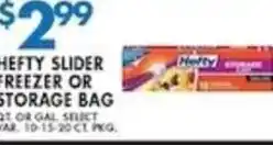 Met Foodmarkets Hefty slider freezer or storage bag offer