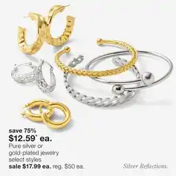 JC Penney Pure silver or gold-plated jewelry offer