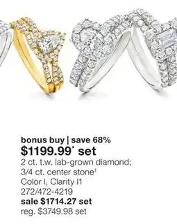 JC Penney 2 ct. t.w. lab-grown diamond 3/4 ct. center stone‡ offer