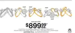 JC Penney 1 to 2-1/2 ct. t.w. lab-grown diamond‡◊ Color H-I, Clarity SI1-I1 offer