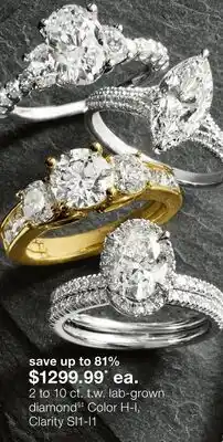 JC Penney 2 to 10 ct. t.w. lab-grown diamondΒ§β‘ offer