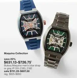 JC Penney Bulova Maquina men's blue strap or gray offer