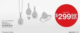 JC Penney 2 ct. t.w. lab-grown diamond necklace, 3-pc. set offer