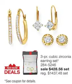 JC Penney 3-pr. cubic zirconia earring set‡ offer