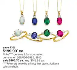 JC Penney Ruby**** genuine &/or lab-created gemstone offer