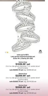 JC Penney 2 ct. t.w. lab-grown diamond 1 ct. center stone‡ offer