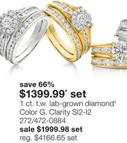 JC Penney 1 ct. t.w. lab-grown diamond‡ Color G, Clarity SI2-I2 offer