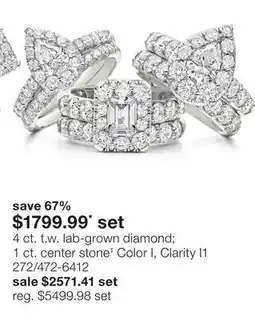 JC Penney 4 ct. t.w. lab-grown diamond 1 ct. center stone‡ offer