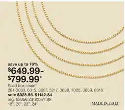 JC Penney Solid box chainâ—Š offer