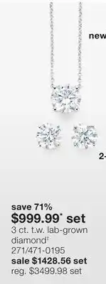 JC Penney 3 ct. t.w. lab-grown diamond‡ offer
