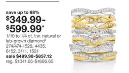 JC Penney 1/10 to 1/4 ct. t.w. natural or lab-grown diamond‡ offer