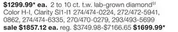 JC Penney 2 to 10 ct. t.w. lab-grown diamond§‡ Color H-I, Clarity SI1-I1 offer