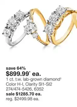 JC Penney 1 ct. t.w. lab-grown diamond‡ offer