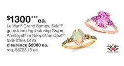 JC Penney Le Vian Grand Sample Sale gemstone ring featuring Grape Amethyst or Neopolitan Opal ◊ offer