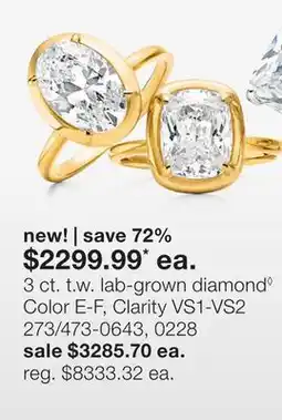 JC Penney 3 ct. t.w. lab-grown diamond◊ offer