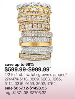 JC Penney 1/2 to 1 ct. t.w. lab-grown diamond‡ offer