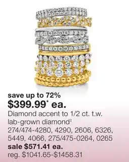 JC Penney Diamond accent to 1/2 ct. t.w. lab-grown diamond‡ offer