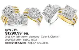 JC Penney 2 ct. t.w. lab-grown diamond‡ Color I, Clarity I1 offer