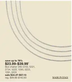 JC Penney Box chains§ offer