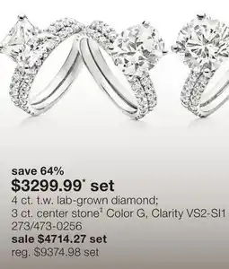 JC Penney 4 ct. t.w. lab-grown diamond 3 ct. center stone‡ Color G, Clarity VS2-SI1 offer