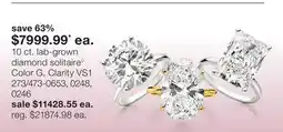 JC Penney 10 ct. lab-grown diamond solitaire◊ Color G, Clarity VS1 offer