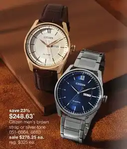 JC Penney Citizen men's brown strap or silver-tone offer