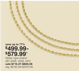 JC Penney Glitter rope chains offer