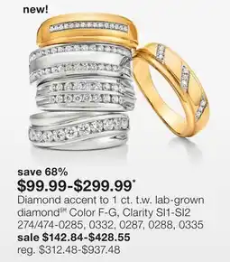 JC Penney Diamond accent to 1 ct. t.w. lab-grown diamond§Ħ Color F-G, Clarity SI1-SI2 offer
