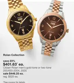 JC Penney Citizen Rolan men's gold-tone or two-tone offer