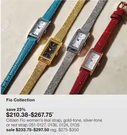 JC Penney Citizen Fio women's teal strap, gold-tone, silver-tone or red strap offer