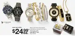 JC Penney Men's US Polo Association watches or women's or men's jewelry offer