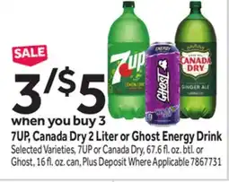 Stop&Shop 7UP, Canada Dry 2 Liter or Ghost Energy Drink offer
