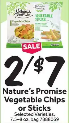 Stop&Shop Nature's Promise Vegetable Chips or Sticks offer