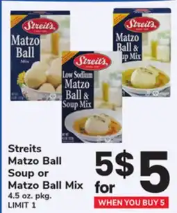 ACME Streits Matzo Ball Soup or Matzo Ball Mix offer
