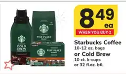 ACME Starbucks Coffee 10-12 oz. bags or Cold Brew 10 ct. k-cups or 32 fl.oz. btl offer