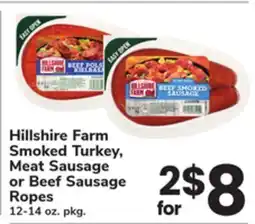ACME Hillshire Farm Smoked Turkey, Meat Sausage or Beef Sausage Ropes offer