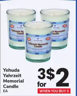 ACME Yehuda Yahrzeit Memorial Candle offer