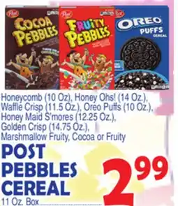 Bravo Supermarkets POST PEBBLES CEREAL offer