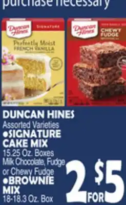 Bravo Supermarkets DUNCAN HINES •SIGNATURE CAKE MIX •BROWNIE MIX offer
