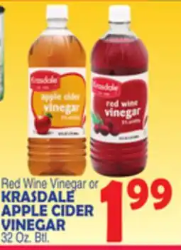 Bravo Supermarkets Red Wine Vinegar or KRASDALE APPLE CIDER VINEGAR offer