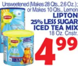 Bravo Supermarkets LIPTON 25% LESS SUGAR ICED TEA MIX offer