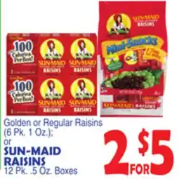 Bravo Supermarkets SUN-MAID RAISINS offer